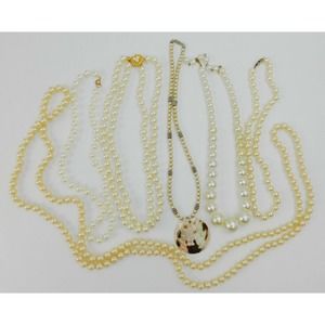 Vintage Pearl Bead Necklace Lot
